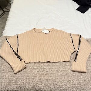 Promesa Ribbed Beige Sweater
